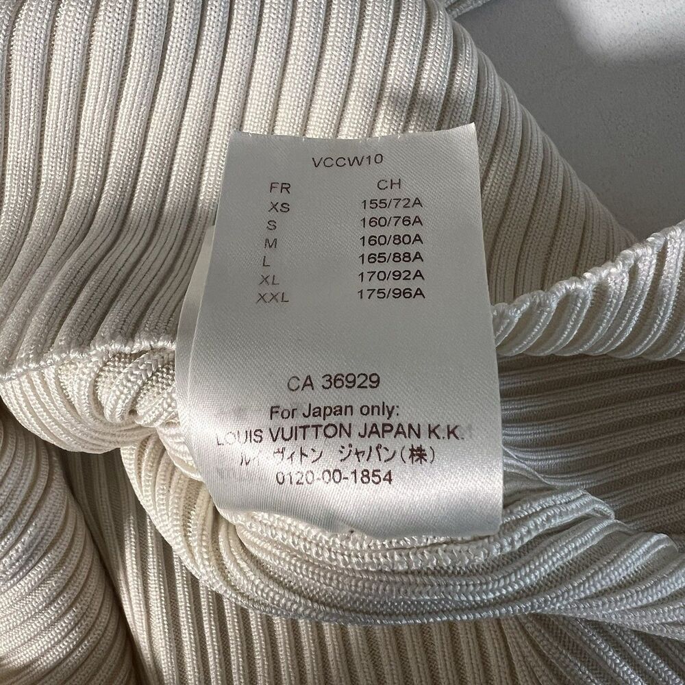 Louis Vuitton Turtleneck Womens XS Beige 100% Silk Ribbed Minimal‎ Quiet Luxury - Picture 5 of 9